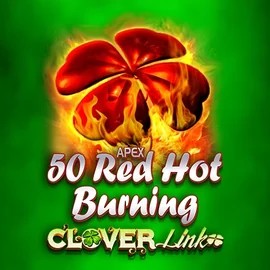 50 Red Hot Burning Clover Links slot logo by Novomatic at Casoola Casino