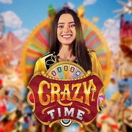 Live Casino logo of Crazy Time from Evolution at Casoola Casino