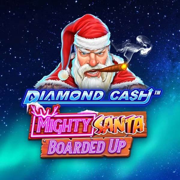 Diamond Cash Mighty Santa Boarded Up slot visual from Greentube available on casoolacasino.eu