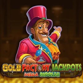 Jackpots logo of Gold Factory Jackpots Mega Moolah from Aurum Signature Studios at Casoola Casino